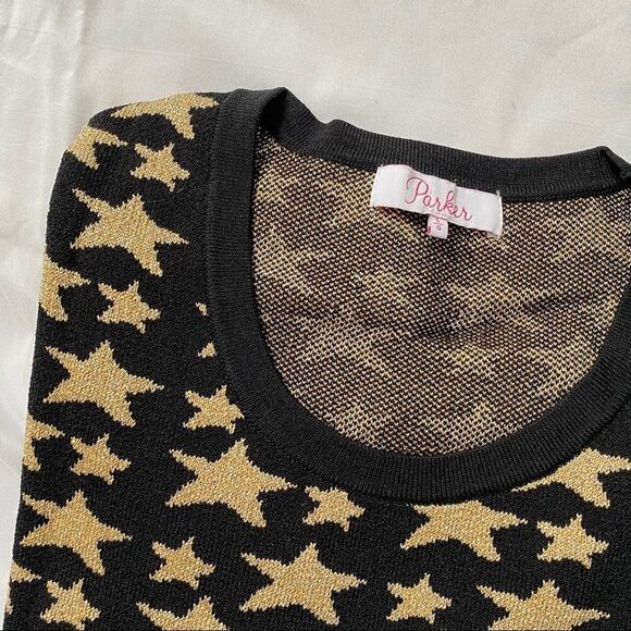 NWOT PARKER Beven Gold Sparkle Star Sweater - Picture 8 of 8